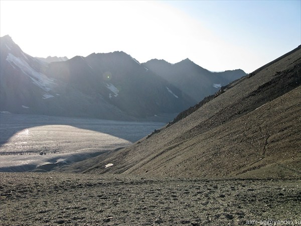Перевал Аксу. Ледник.